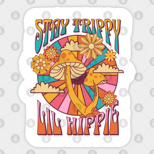 Stay trippy lil hippie cool 70s design Sticker by Creativity Apparel